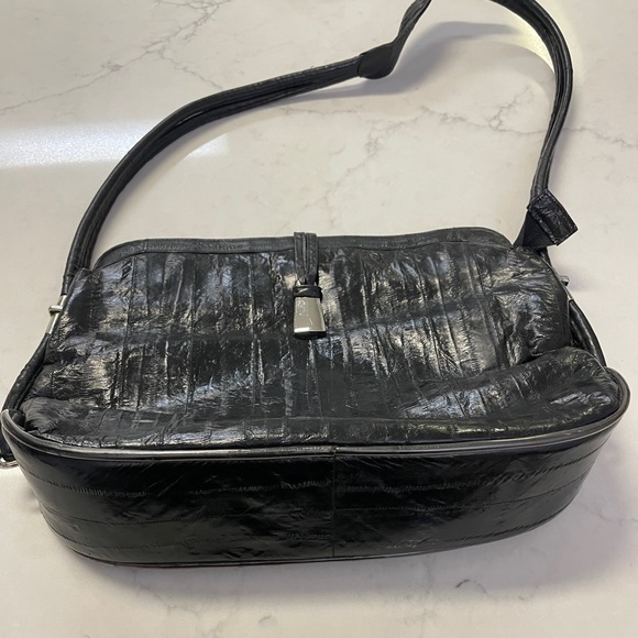 Vintage Eel Skin Black Purse - Picture 4 of 9